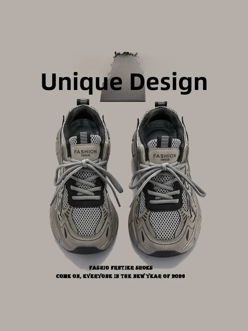 Men's Breathable Running Shoes Comfortable All-Match Low-Top Fashion Casual Shoes with Increased Height Insoles for Autumn