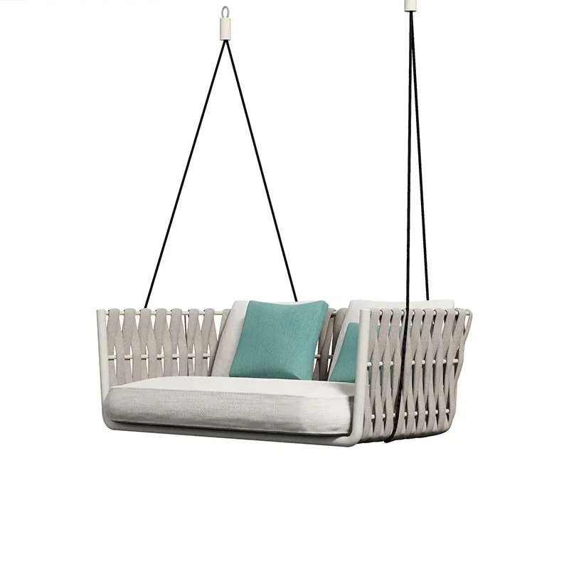 

Outdoor Swing Balcony Indoor Hanging Blue Chair Double Outdoor