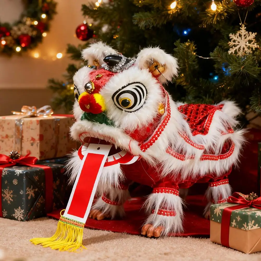 หุ่นเชิดสิงโตเต้นรำจีน ของเล่นหุ่นเชิดสิงโตเชือก หุ่นเชิดสิงโตเต้นรำ ของที่ระลึกงานเทศกาล งานฝีมือ ของขวัญสำหรับเด็ก