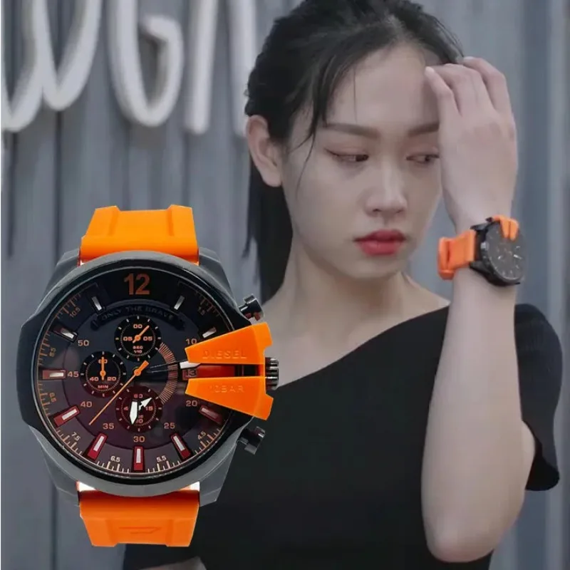 Authentic men's European and American fashion trend orange quartz sports couple neutral women's watch 4427