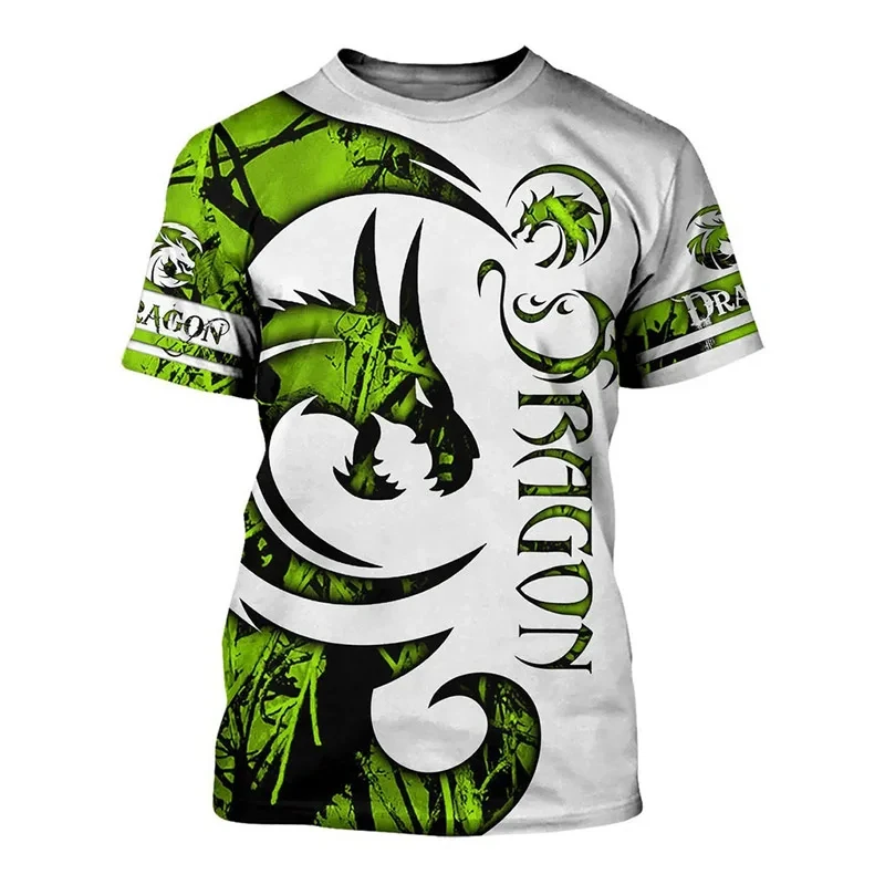 2024 T Shirts For Men New Fashion Oversized Tops Unisex Dragon Graphic 3D Print T-shirt Summer Casual O Neck Short-sleeved Tops view 3