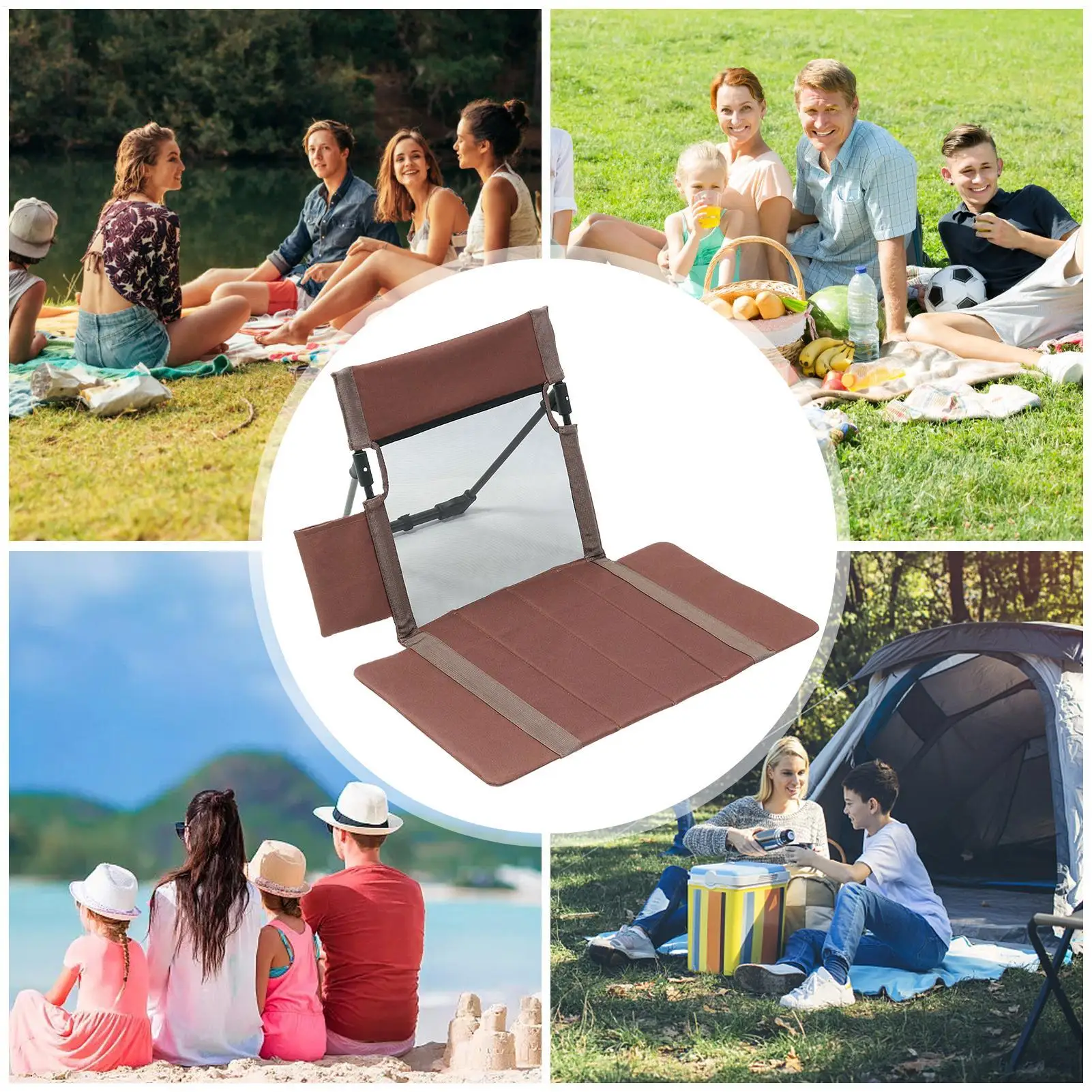 

Stadium Chair Foldable Camping Sitting Mat Portable Outdoor Backrest Seat For Fishing Travel Picnic Garden Beach Camping Lawn