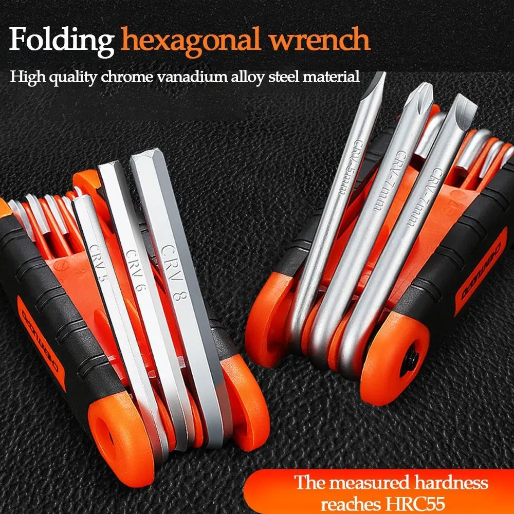 Hexagon Spanner 8 In 1 Folding Portable Screwdriver Set Multifunctional Hexagonal Wrench Hand Tool Llave