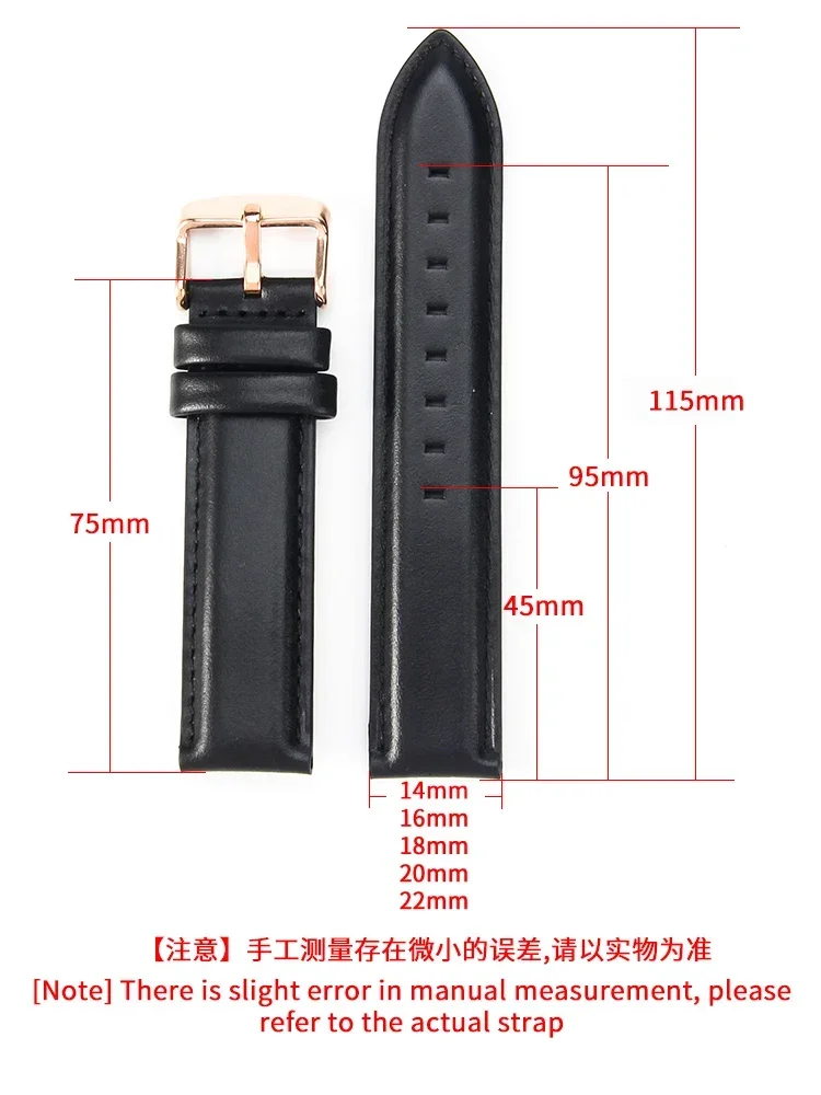 Quick Release Ancient Style Soft Comfortable 18 20 22mm Watch Strap for DW Genuine Leather Men Women Straight Interface Wrist
