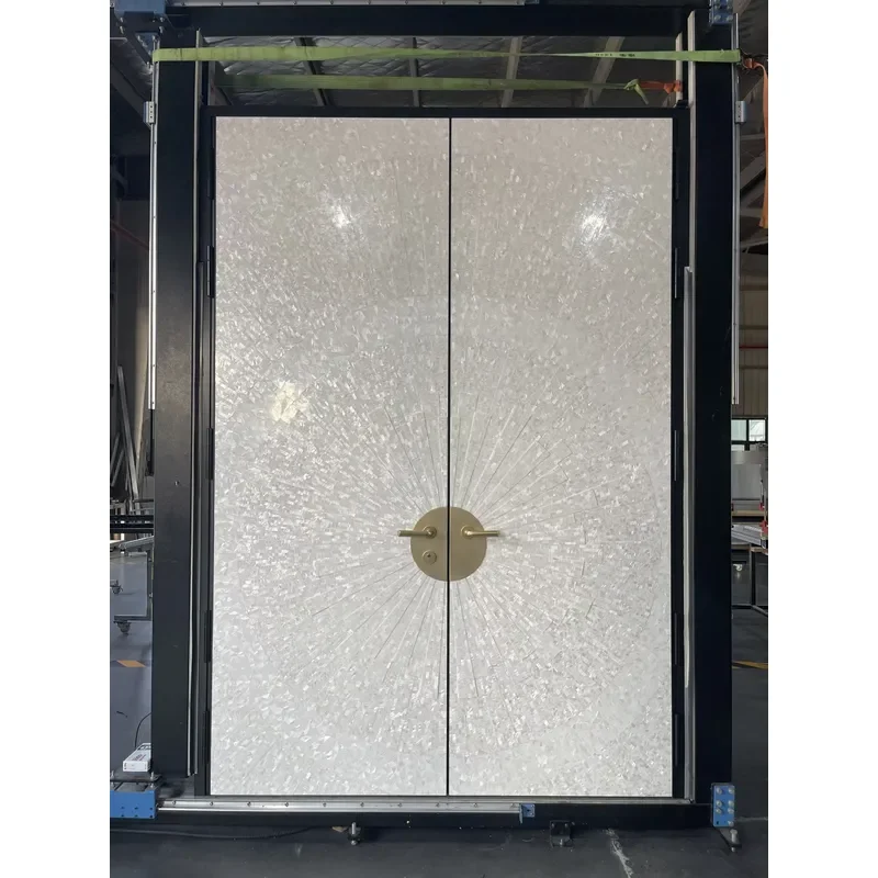 Whole House Intelligent High Definition Customization Stainless Steel Exterior Aluminum Impact Hurricane Entry French Door