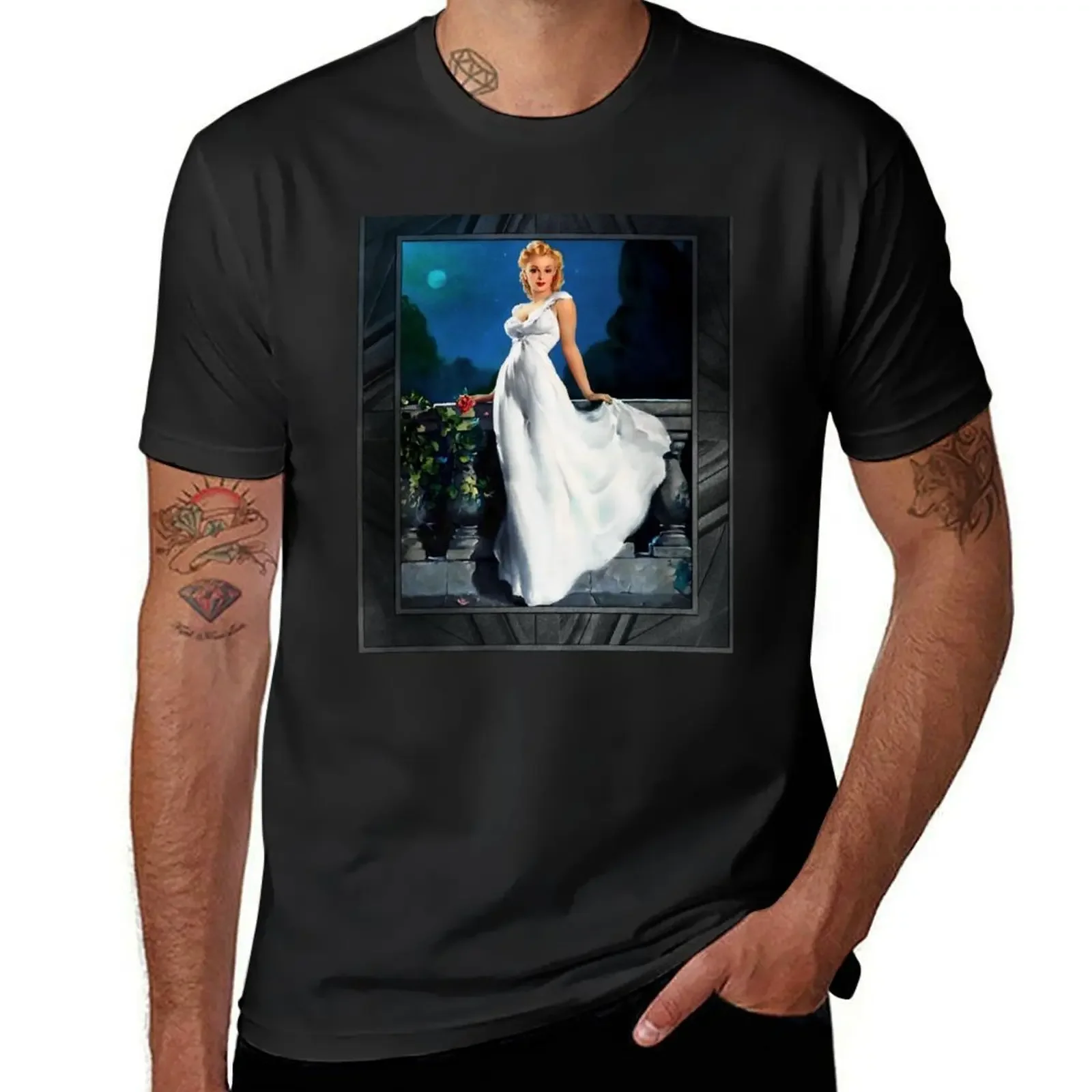 Dream Girl by Gil Elvgren Vintage Xzendor7 Old Masters Reproductions T-Shirt rapper graphic tees mens vintage t shirts