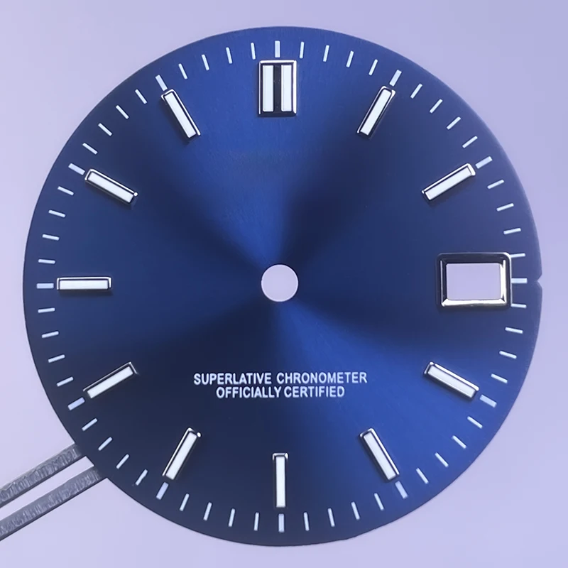 28.5mm S Logo Sunburst Dial Fit NH35/NH36/4R Japanese Movement Green Luminous Suitable For NH35N/H36 NH35 Watch Dial