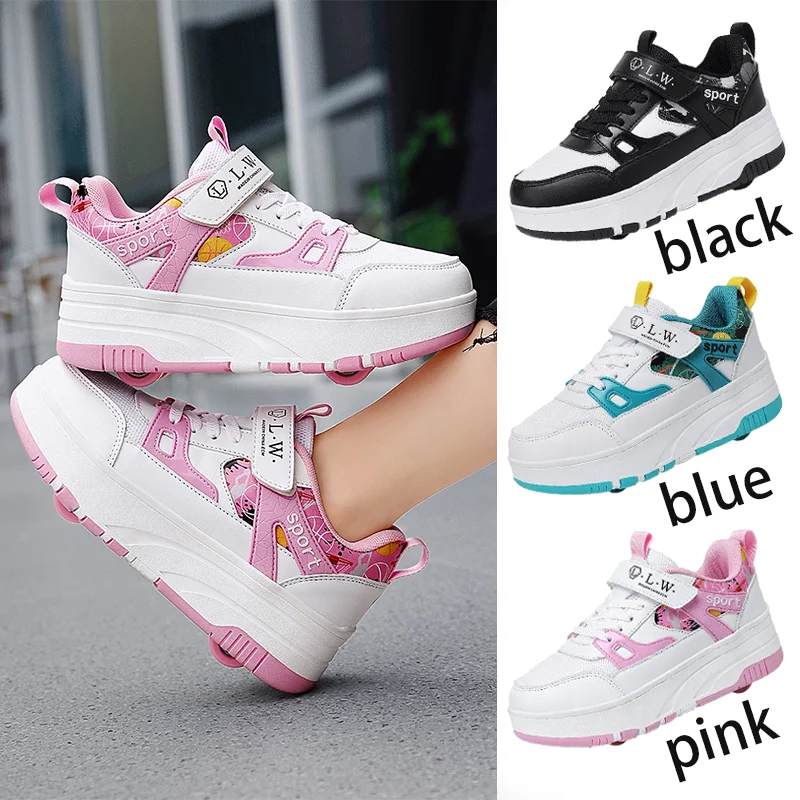 kids-4-wheels-speed-skate-shoes-sneakers-with-wheels-for-boy-girls-roller-skates-shoes-removable-pulley-skate-skating-parkour