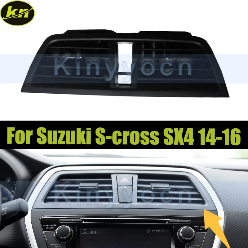 

Автомобильная матовая черная передняя приборная панель, кондиционер, вентиляционные отверстия для кондиционера для Suzuki S-cross SX4 2014 2015 2016