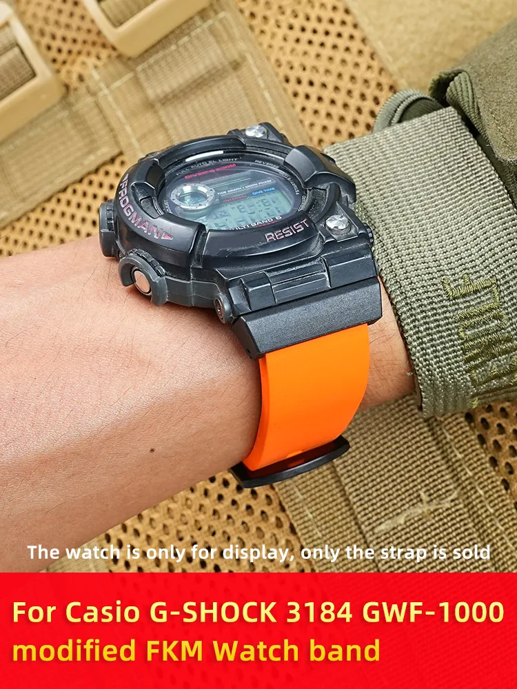 For Casio G-SHOCK 3184 GWF-1000-1JF Modified FKM Watch band GWF-1000 Fluorine rubber Watch strap Men's Bracelet wristband tools