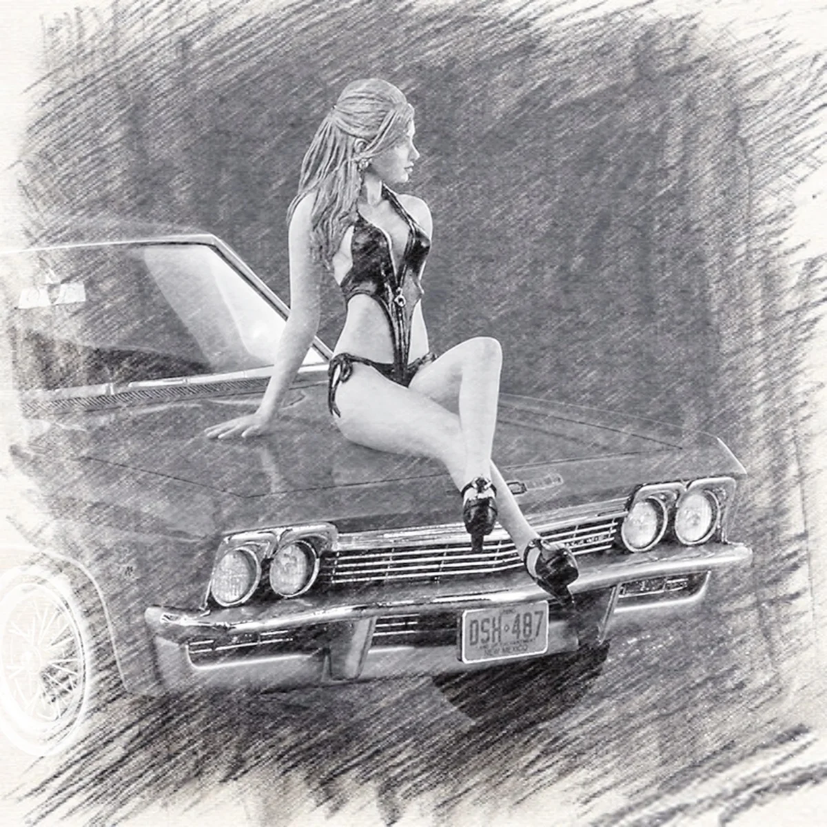 1/24 Resin Figure unpainted model Kit, Blonde model (only 1 person without car) Unassembled and unpainted GK, 1256C
