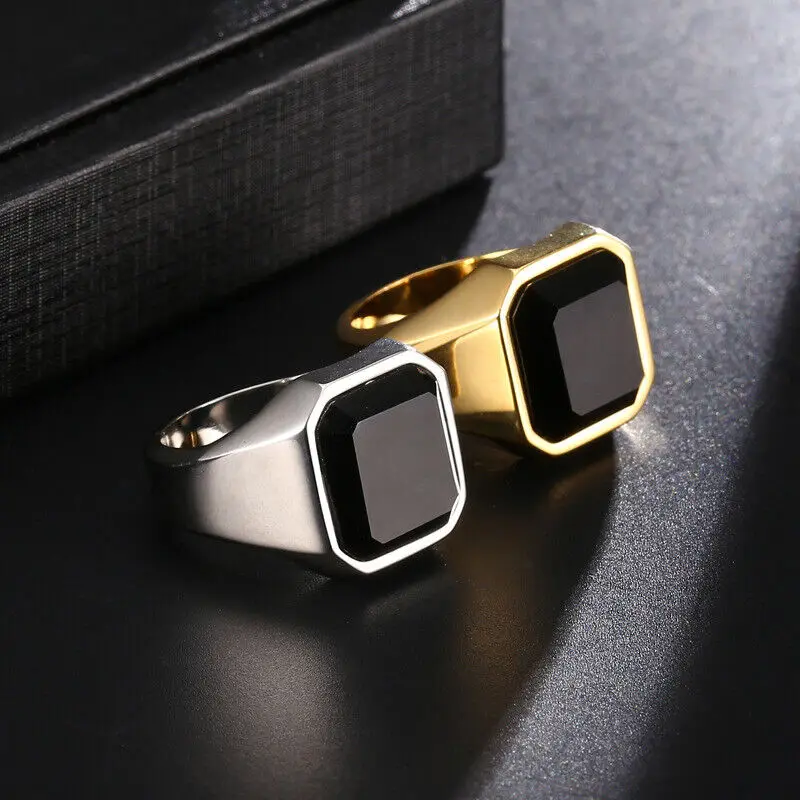 SAIYE Mens Rings Stainless Steel Natural Tiger Eye Stone Red and Black Stone Ring 316 Titanium Steel Fashion Jewelry Wholesale