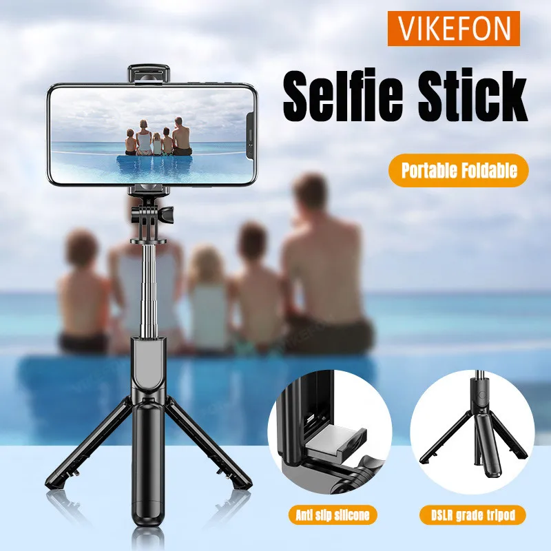 Bluetooth Wireless Selfie Stick Mini Tripod Extendable Monopod Remote Shutter For iPhone 16 15 Samsung S23 Xiaomi Phone Holder