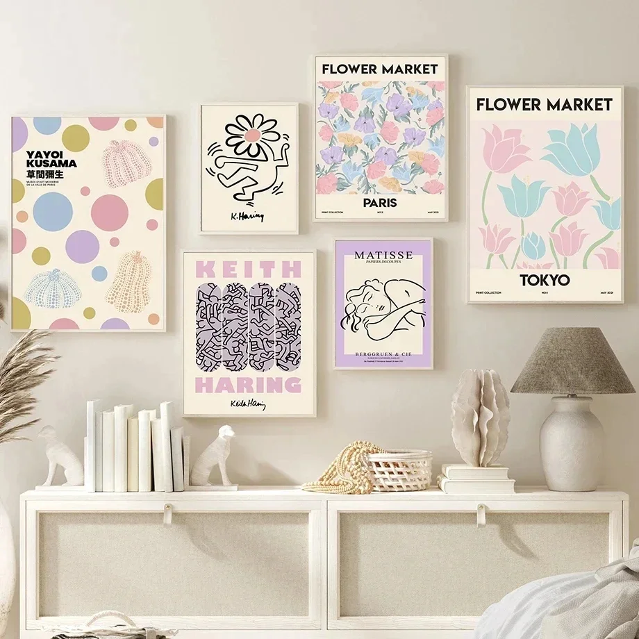 

Yayoi Kusama Matisse Flower Market Abstract Gallery Posters And Prints Wall Art Canvas Painting Pictures For Living Room Decor