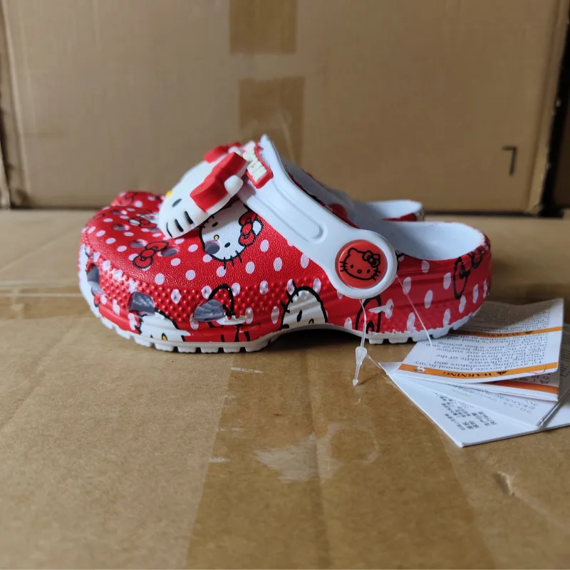 

Top Quality Hello Kitty Sanrio Hole Sandals Slippers Cute Cat Sandals Eva Anime Beach Shoes Summer Slippers Boy&Girls Clogs Gift