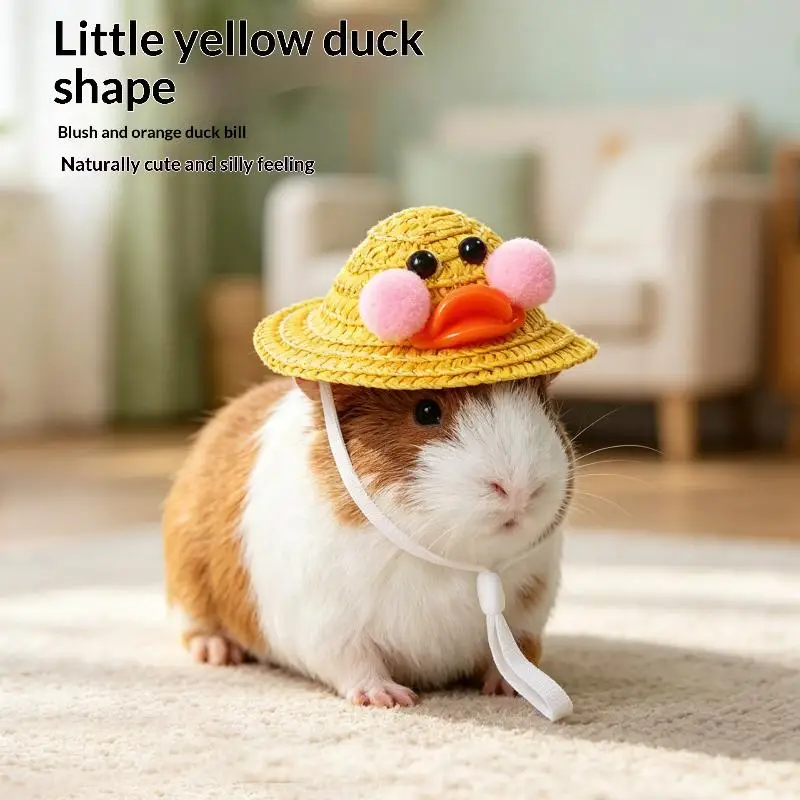 Niedliche kleine Häkelmütze für Haustiere, Mini-Haustier-Hamster-Papagei-Chipmunk-Kopfbedeckung für Hamster, Meerschweinchen, kleine Haustier-Deko-Accessoires – Detail 2
