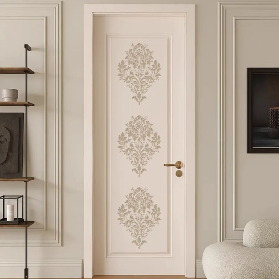 قطعة واحدة من استنسل الباروك العتيق مقاس A4 لطلاء الجدران - قالب زهور كلاسيكي DIY لديكور المنزل