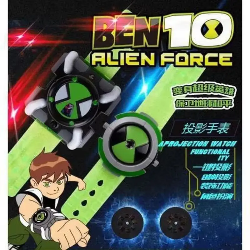 Anime Hot Omnitrix Watch Ben10 Popular Toys Watch Glowing Sound Projection Watches Toys For Men Gift In Stock