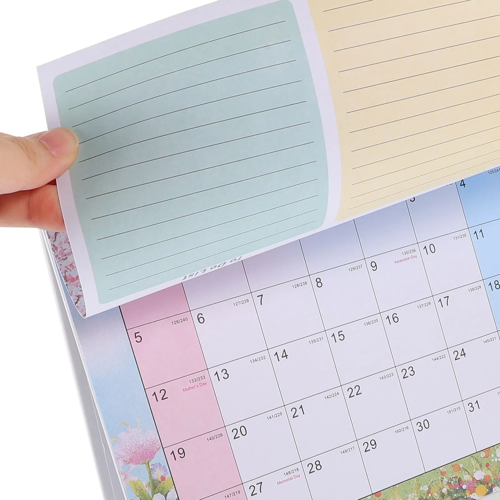 

2024 Desktop Calendar Large Monthly Flip Desk Calendar for Office Floral Design Writing Surface Sturdy Hardcover Yearly Planner