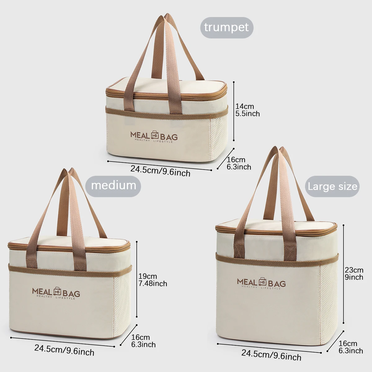 حقيبة غداء محمولة صندوق معزول للطعام صندوق معزول بحزام كتف مقاوم للماء، حقيبة صندوق غداء محمولة باليد، ألومنيوم طازجA-DH