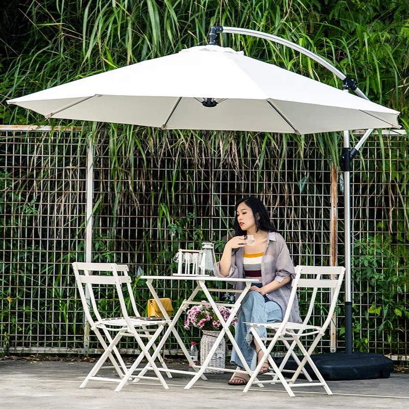 Outdoor banana umbrella villa courtyard umbrella open-air large sun umbrella outdoor beach leisure table and chair umbrella