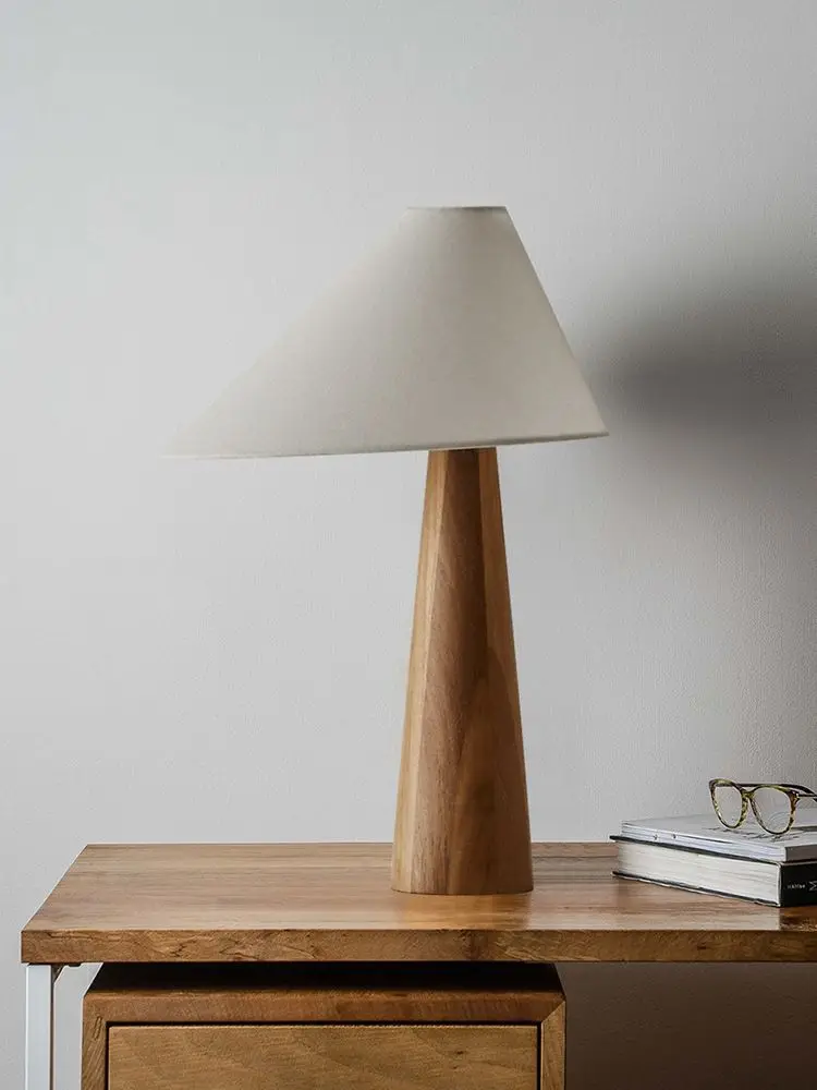 

Conical Oak Floor Lamp Wabi Sabi Retro Floor Lamp Living Room Bedroom Study Solid Wood Desk Lamp Bedside Lamp Home Decoration