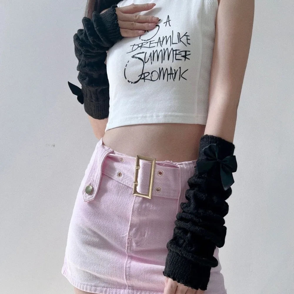 Mode Lange Arm Warmer Handschoenen Koudbestendig Leuke Strik Warme Arm Mouw Gebreide Vingerloze Handschoenen Herfst Winter