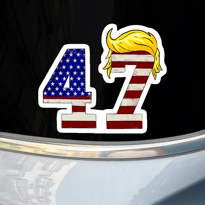 1PC 47th President Trump Car Sticker Suitable for Auto Window Body Funny Waterproof Sunscreen Patriotic Decorative Vinyl Decals