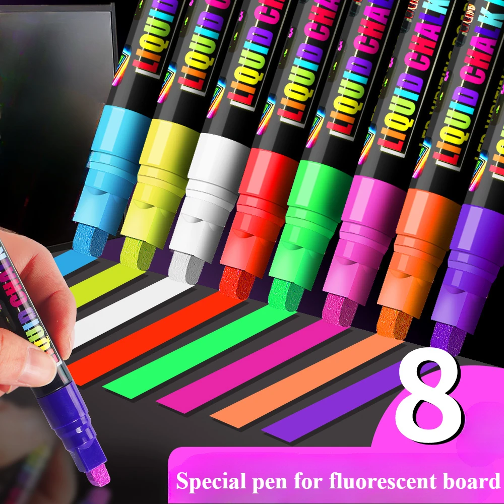 6/8color Fluorescent Board Light Marker Erasable Advertising Pen Set Suitable For LED Fluorescent Boards,BlackboardsDIY Painting