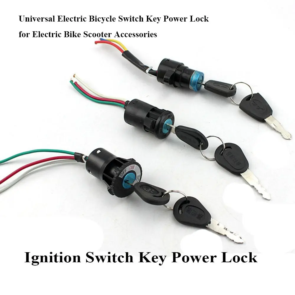 Ignition Switch Key Power Lock Universal Electric Bicycle Biking Portable Dustproof Cycling Parts for Electric Scooter