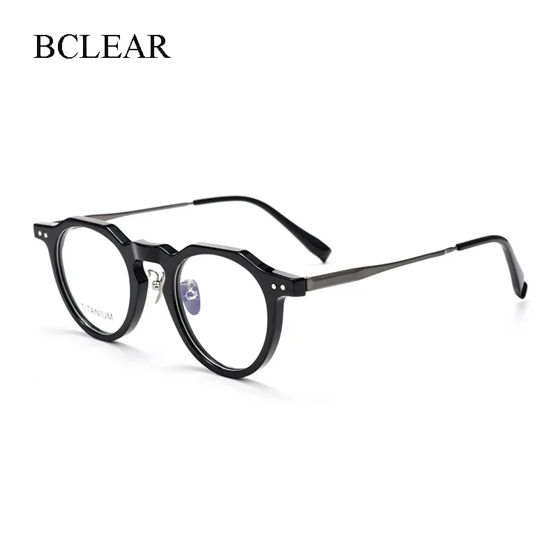 

BCLEAR Retro American Niche Glasses Frame High Quality Plate Design Full Rim Glasses Men's Titanium Leg Optical Eyegalss Eyewear