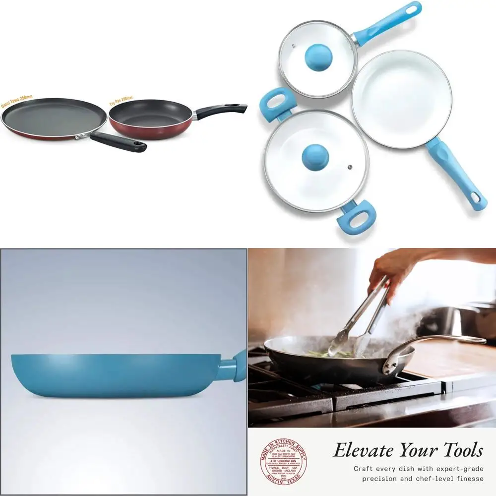 

Prestige Omega Deluxe Aluminum Tawa and Fry Pan Set in Red