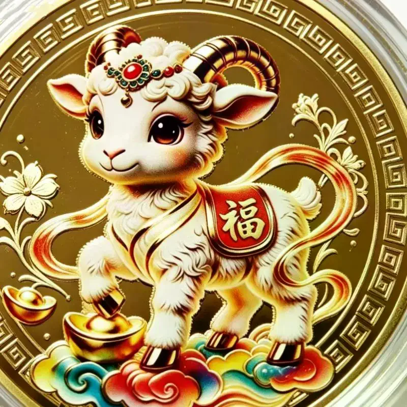 Art Craft Display - Сувенирные монеты «Коза» 2027 года, коллекционные