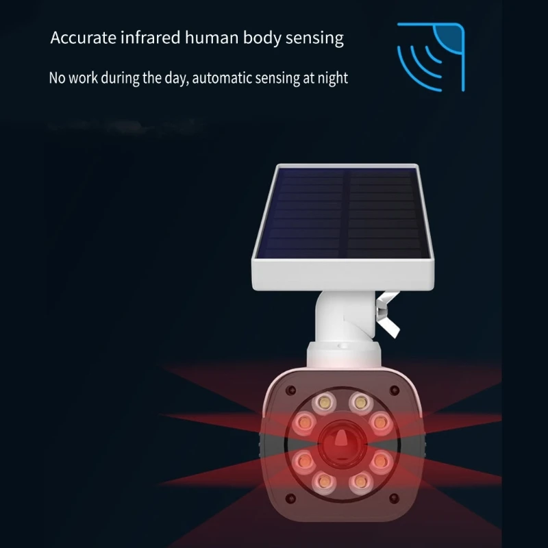 Поддельная камера безопасности на солнечной энергии, фиктивная камера безопасности, имитирующая систему наблюдения со датчиками
