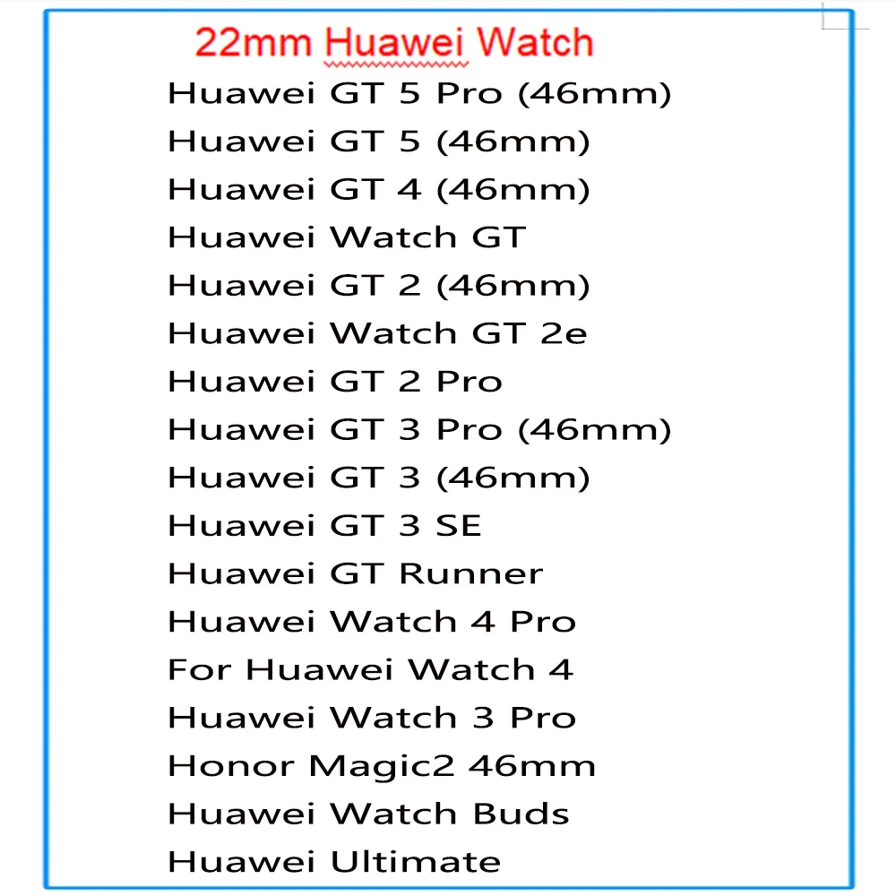 Soft Strap For Huawei Watch GT 5 4 3 2 Pro 46mm 22mm Silicone Band For Huawei  Watch GT 2e Bracelet Watch Band  Replacement