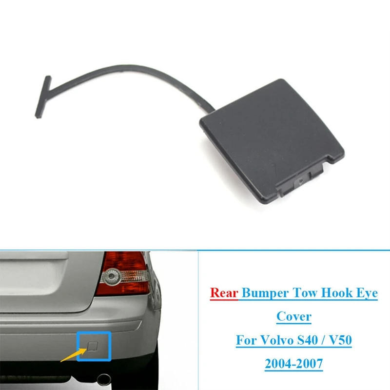 Rear Bumper Tow Hook Eye Cover Cap 39992890 For Volvo S40 V50 2004-2007 Replacement Spare Parts Accessories