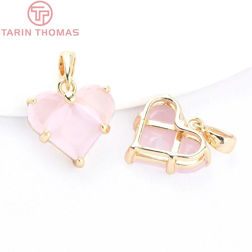 

430 шт., 18-каратное золото, латунные подвески в форме сердца, подвески, высокое качество, ювелирные аксессуары «сделай сам»