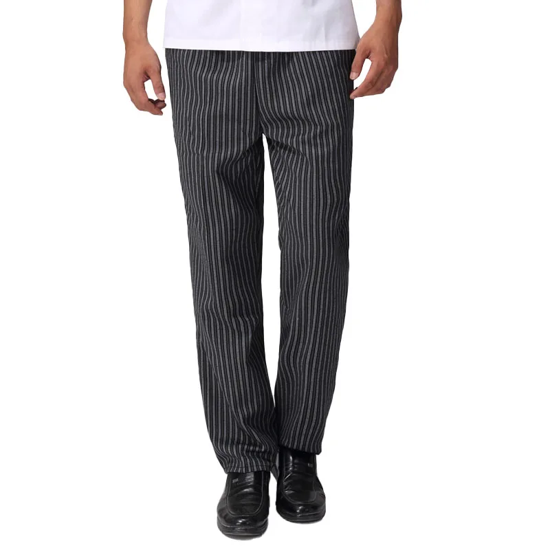 Pantalones de Chef para hombre, ropa de trabajo semielástica, ligera y holgada, para restaurante, cocina, Hotel, panadería, cafetería, camarero