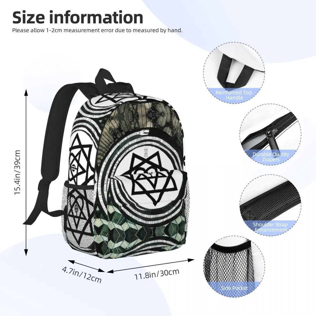 Him Band Album Heartagram Ville Valo Cool Backpack Student Boys Girls BookBag Men Women School Bag Laptop Shoulder Bags