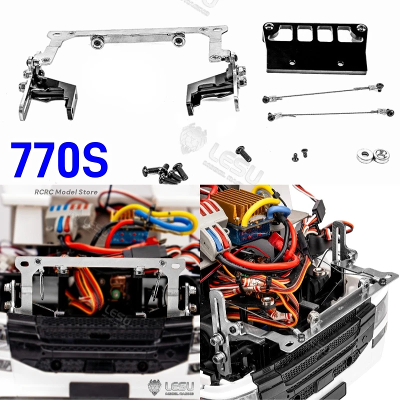 

770S RC 1/14 Truck Cab Opening And Closing Flip Hinge Front Bracket For Tamiya RC 1/14 Tractor Truck 770S Parts Accessories