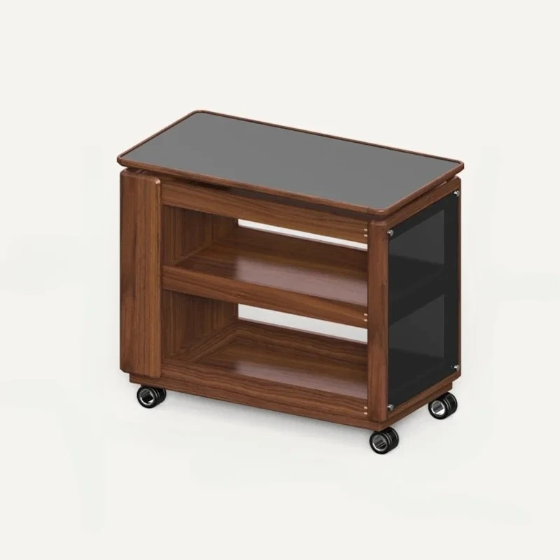 TT Solid Wood Coffee Table Multi-Functional Removable Tea Cart Nordic Home Trolley Sofa Adjustable Side Cabinet Furniture