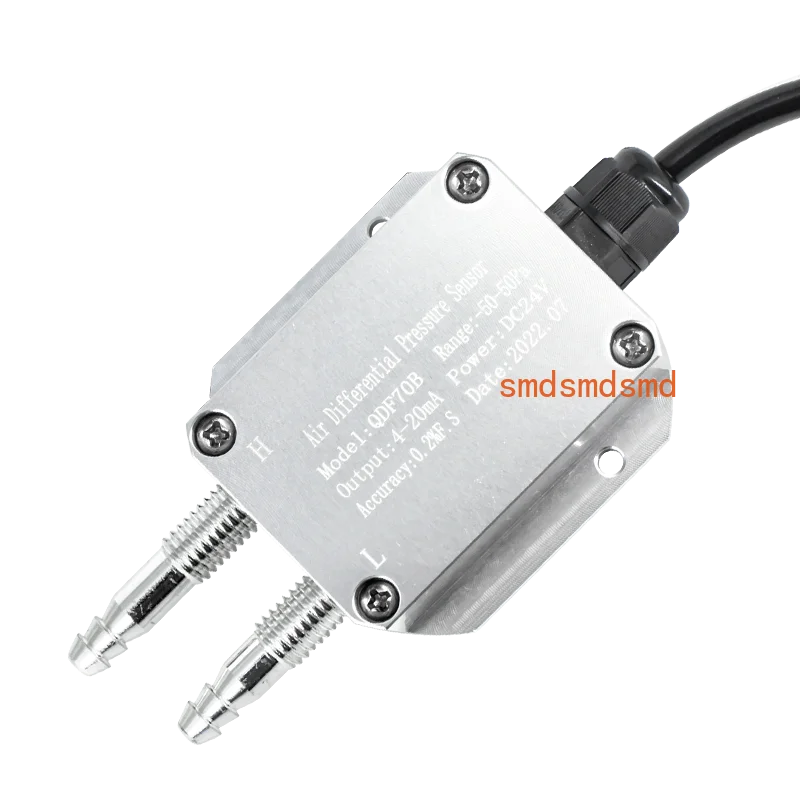DC 24V 4-20MA Differential Pressure Transmitter 0-10V 0-5V RS485 Output Pressure Transducer 0-100Kpa Wind Pressure Transmitter
