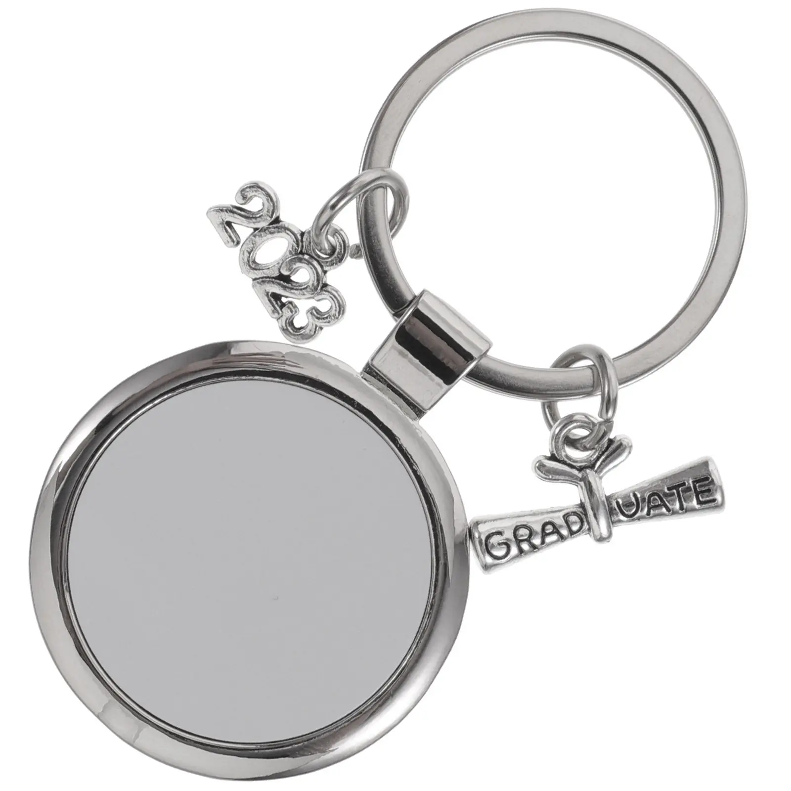 Blank Graduation Keychains Metal DIY Heat Transfer Keychain 2023 Grad Party Decoration Unique Meaningful Gift Key Ring