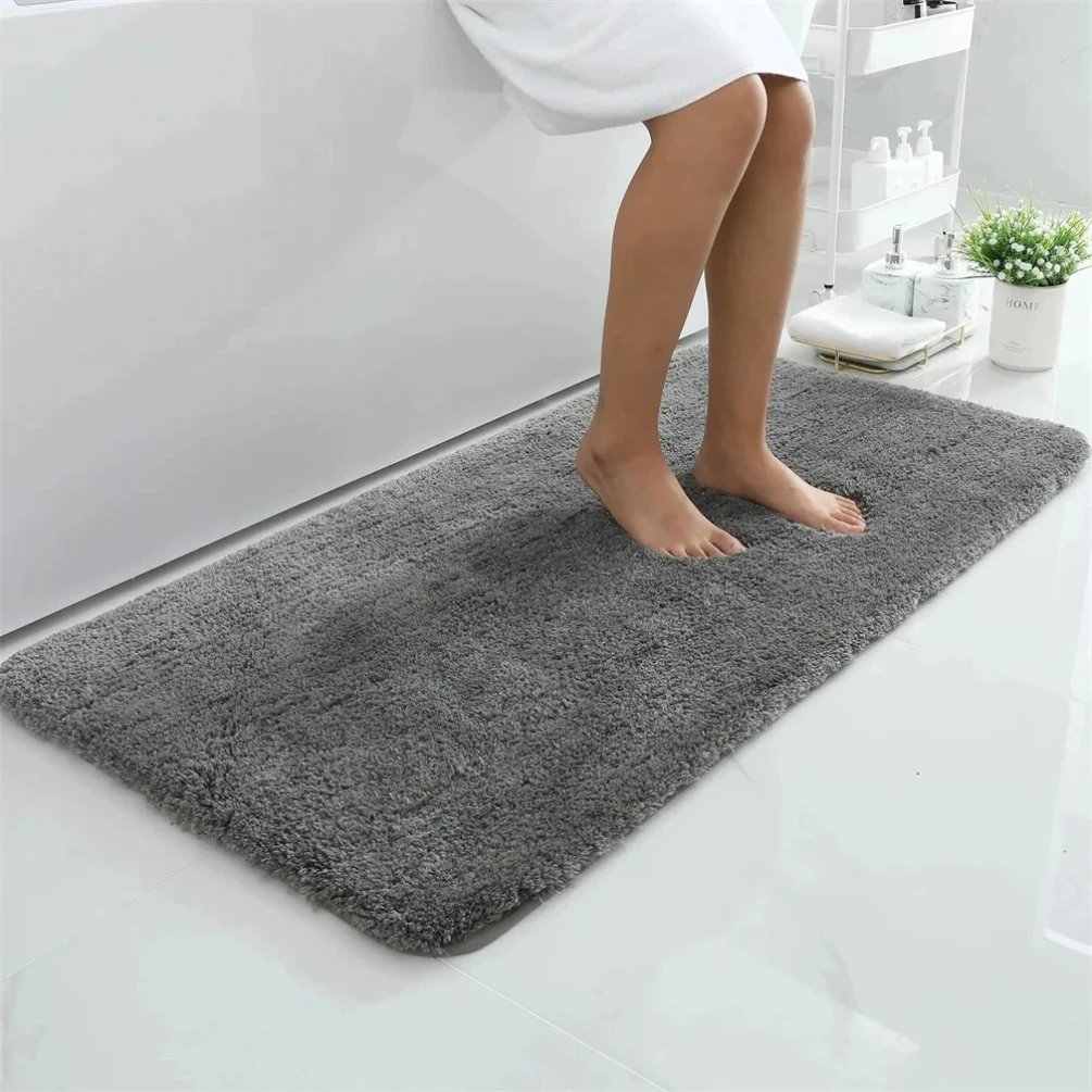 

Soft Bathroom Plush Rug Absorbent Quick Dry Bath Mat Shower Pad Floor Protector Decor Non-Slip Live Room Bedroom Carpet