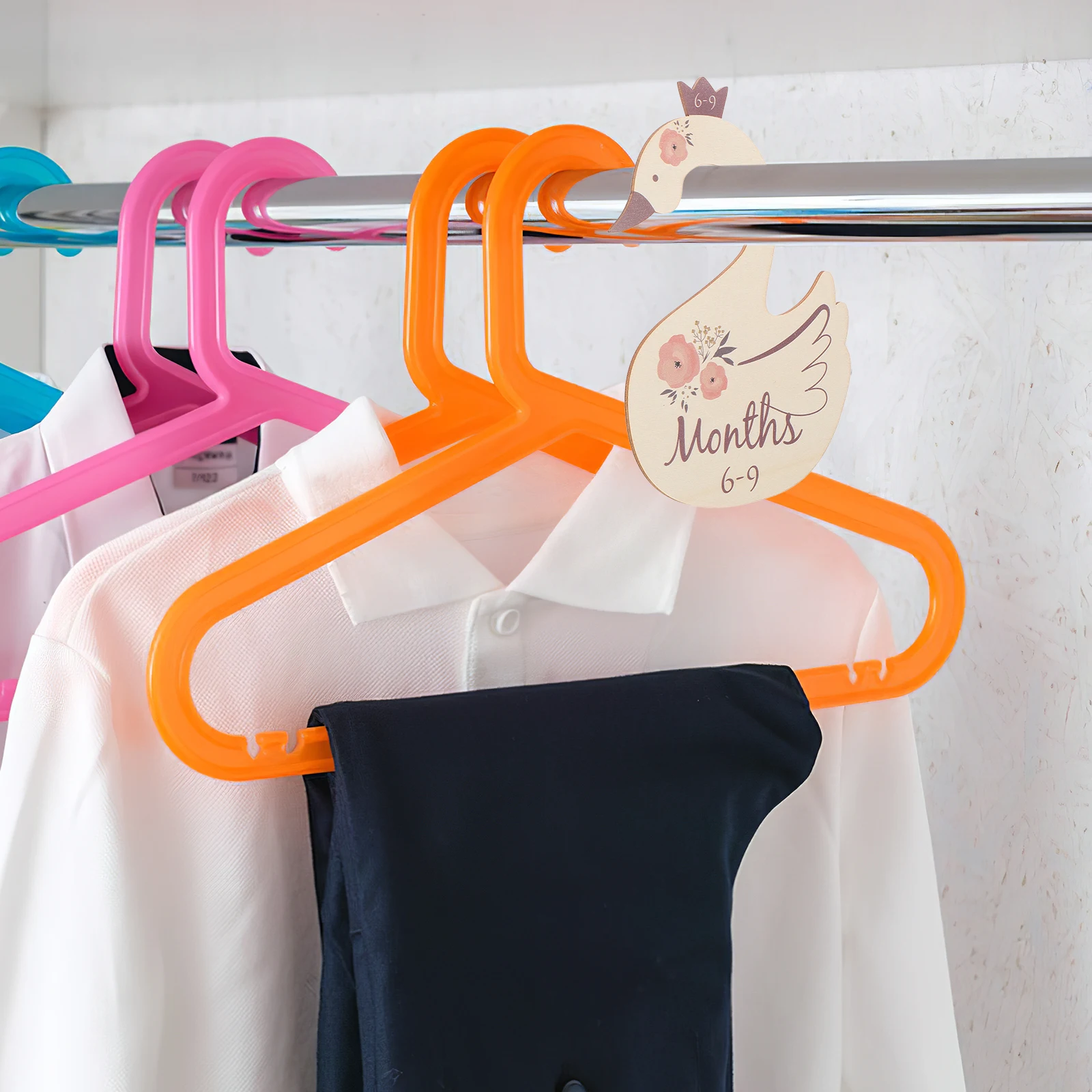 

7 Pcs Wardrobe Newborn Girl Clothes Baby Hanger Dividers Size Dividing Line Children Boxwood Closet