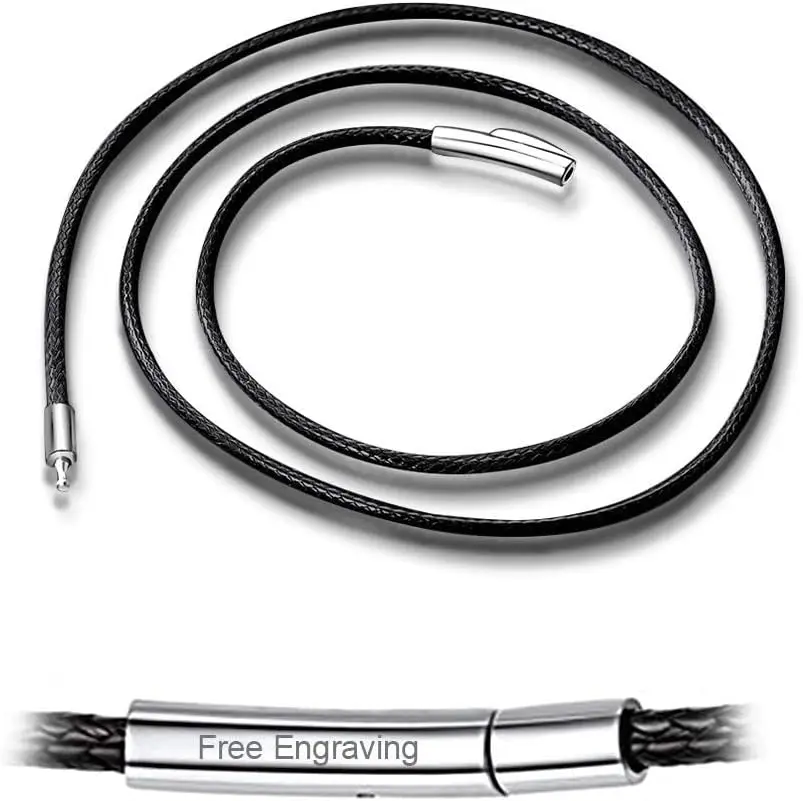 

Водонепроницаемый плетеный кожаный шнурок Chainshouse черного цвета с застежкой, для мужчин и женщин, для самостоятельного изготовления цепочек для кулонов, доступна кастомизация