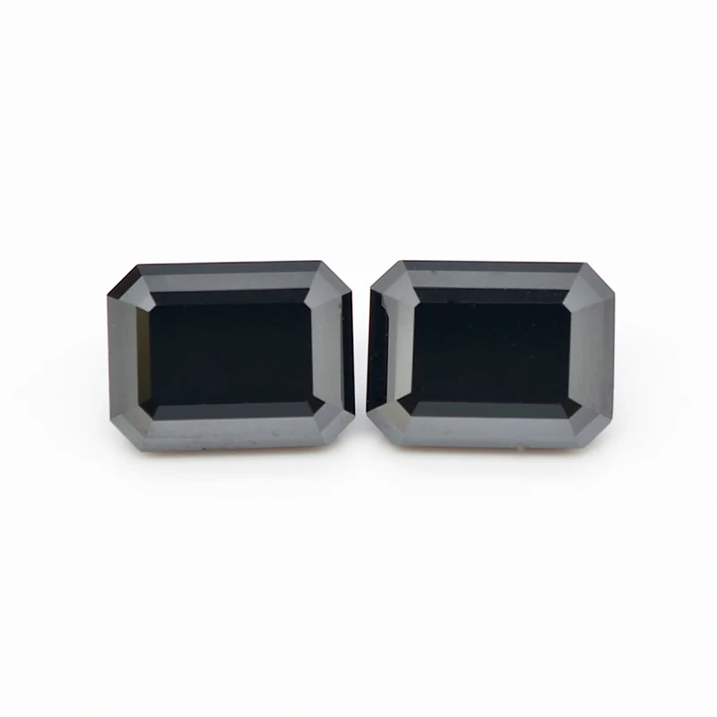 Never Fake Black Moissanite Loose Stone Emerald Cut 0.5-5.0ct VVS1 Passed Diamond Tester with GRA Report