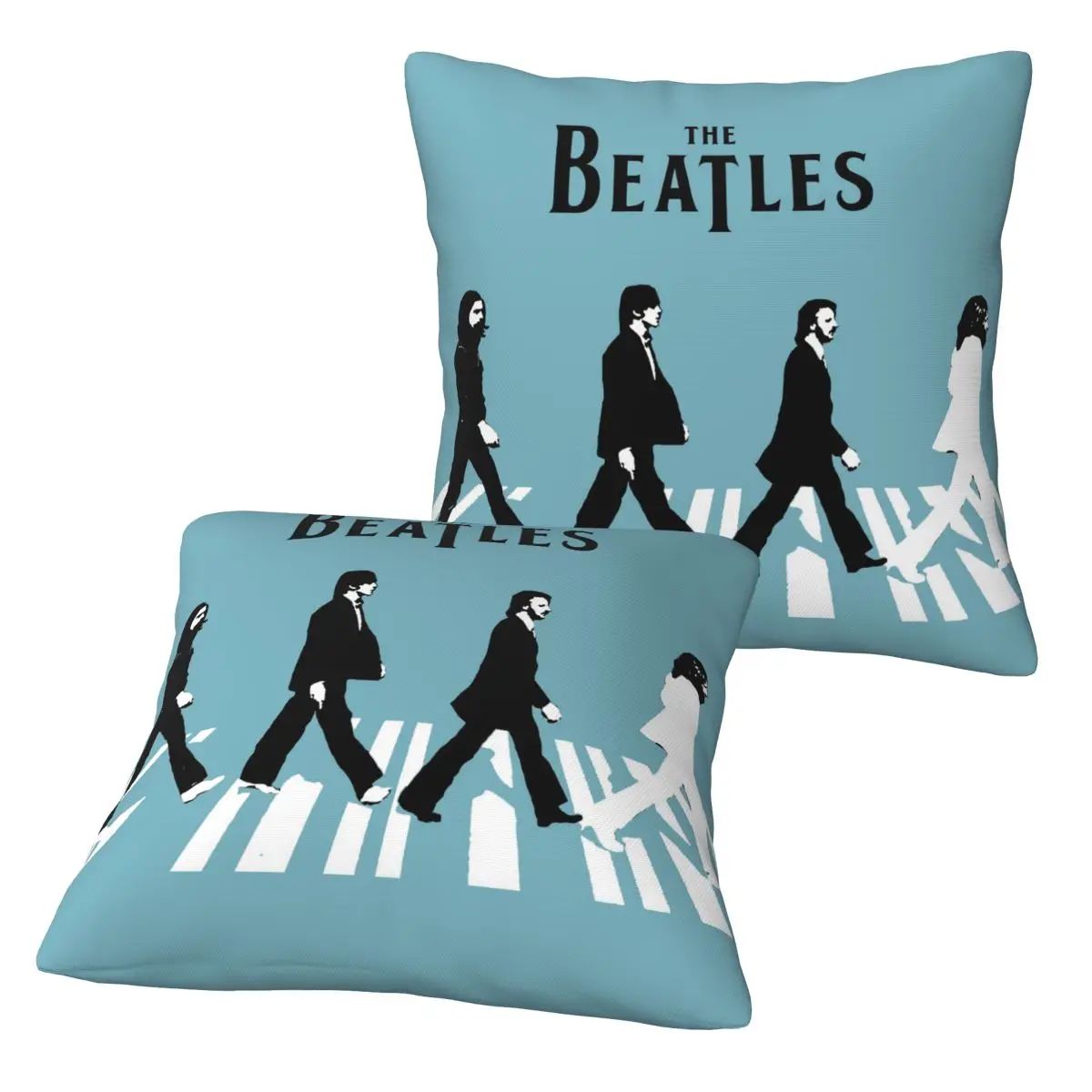 The Beatle Walking Road Merch Crew 2 pcs Square Pillowcase Pillow Cover Cushion Decor Comfort Throw Pillow for Home Bedroom