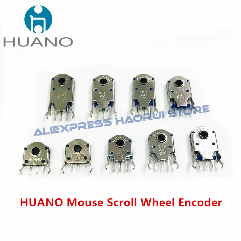 

5Pcs HUANO mouse wheel encoder 4.5/5/5.5/7/9/10/11/12.6/13/14mm computer mouse navigation wheel repair accessory mouse decoder