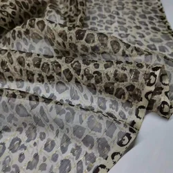 Silk Dress Shimmer Georgette Chiffon Leopard Pattern Metallic Jacquard Shiny Thin Fabric For Scarf